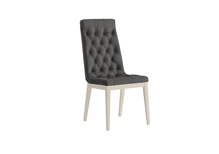 Palazzo Capitonne Buttoned Dining Chair in Sand Birch - Aquos Dark Grey