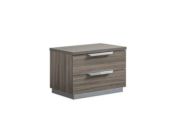 Venezia 2 Drawer Large Bedside Cabinet  Grey | Bed Sava