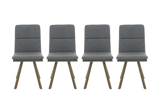 Veyron Set of 4 Dining Chairs  Grey | Bed Sava
