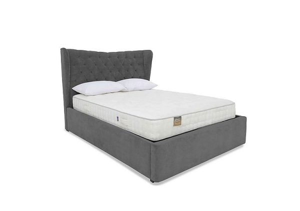 Highgrove  Bauer Electric Ottoman Bed Frame  Super King  Plush Arctic Grey | Bed Sava