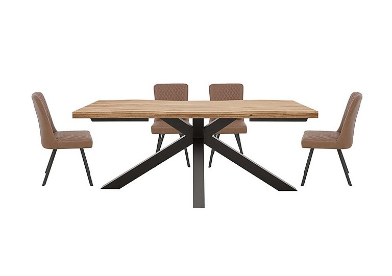 Earth Large Live Edge Dining Table and 4 Chairs