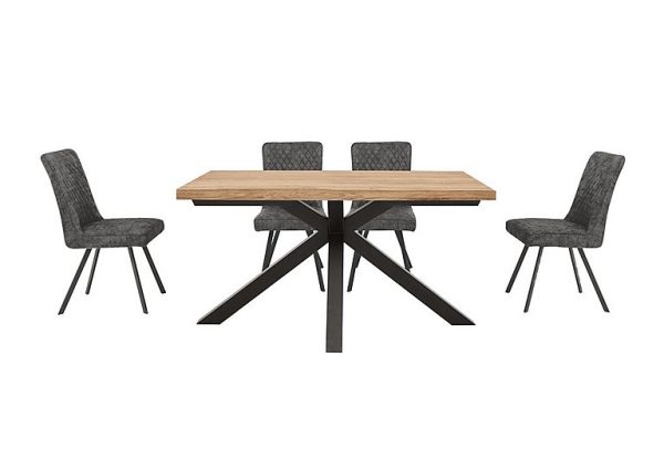 Earth Small Live Edge Dining Table and 4 Chairs  Graphite | Bed Sava