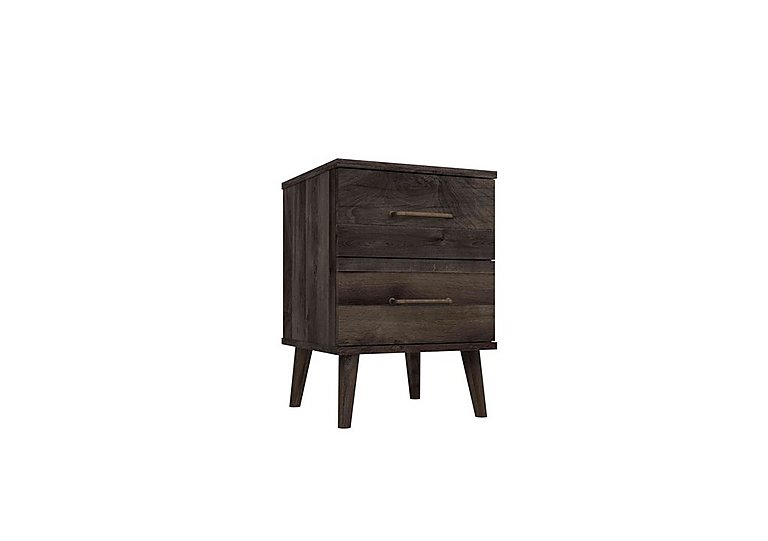 London Bedrooms - Finchley 2 Drawer Bedside Cabinet - Dark Oak