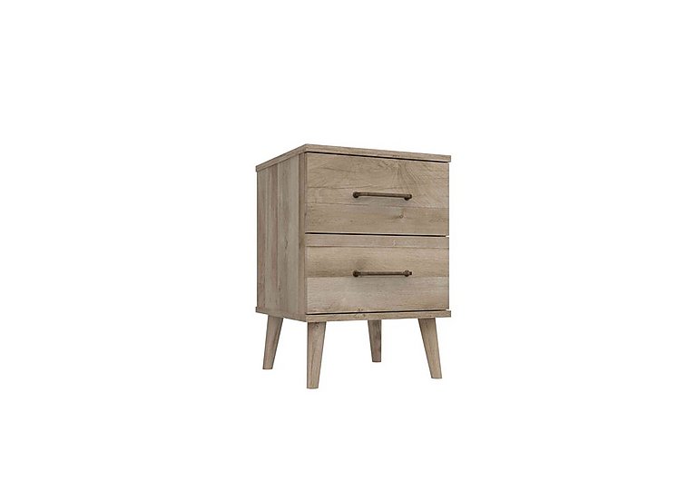 London Bedrooms - Finchley 2 Drawer Bedside Cabinet - Italian Natural Oak