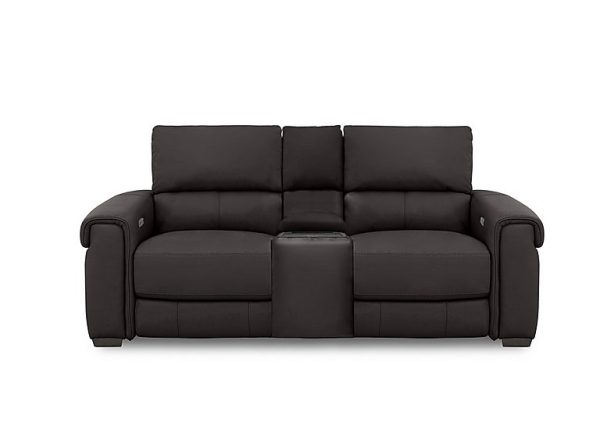 Nixon 2 Seater NC Leather Power Recliner Sofa with Cupholder Power Console | Bed Sava