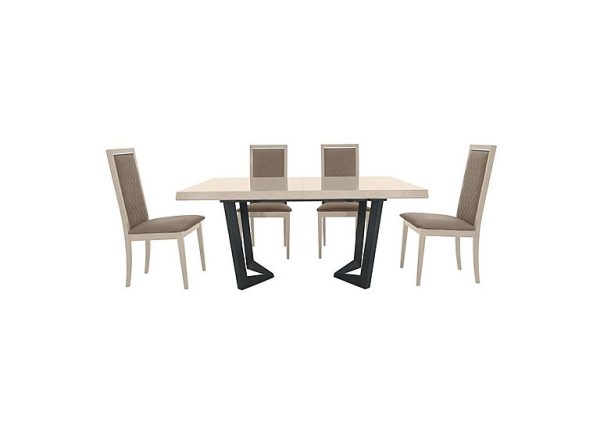 Palazzo 200cm Extending Dining Table in Sand Birch with 4 Rombi Chairs  Aquos Taupe | Bed Sava