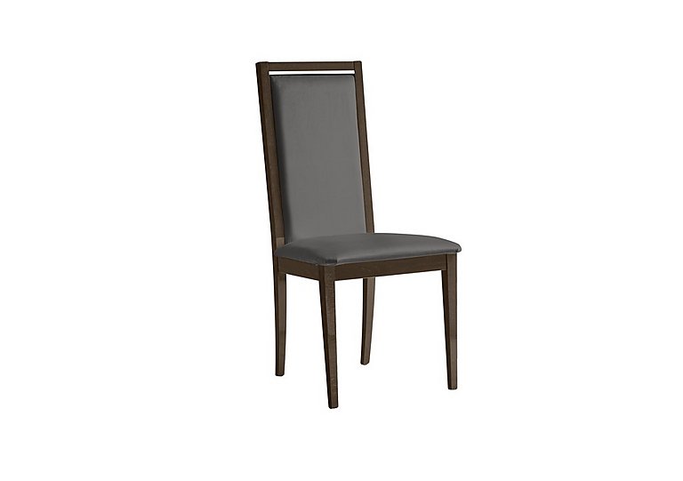 Palazzo Roma Dining Chair in Dark Walnut - Aquos Dark Grey