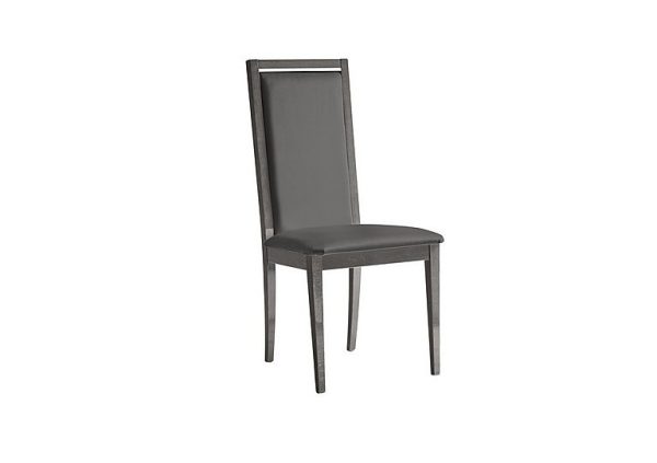 Palazzo Roma Dining Chair in Silver Birch  Aquos Dark Grey | Bed Sava