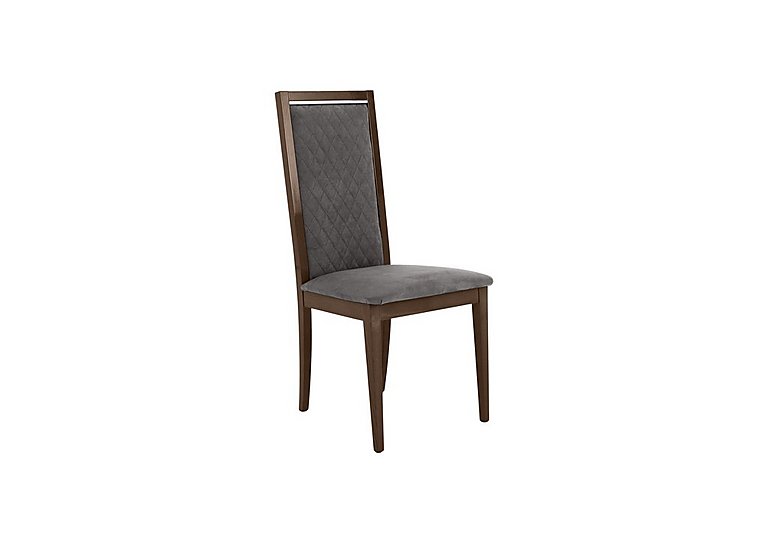 Palazzo Rombi Dining Chair in Dark Walnut - Aquos Dark Grey