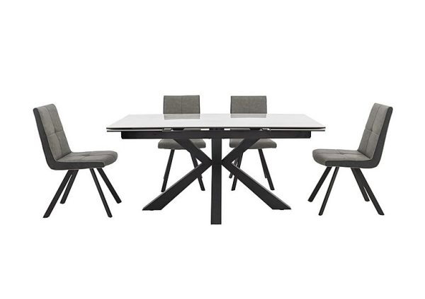 Phoenix Dining Table and 4 Chairs  Two Tone | Bed Sava
