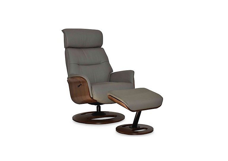 Tallinn Leather Swivel Chair and Footstool