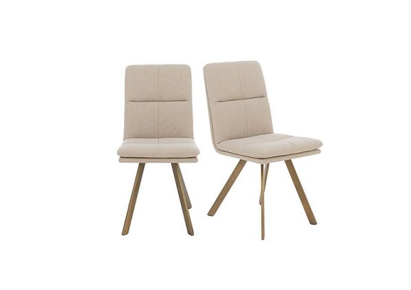 Veyron Pair of Dining Chairs  Taupe | Bed Sava