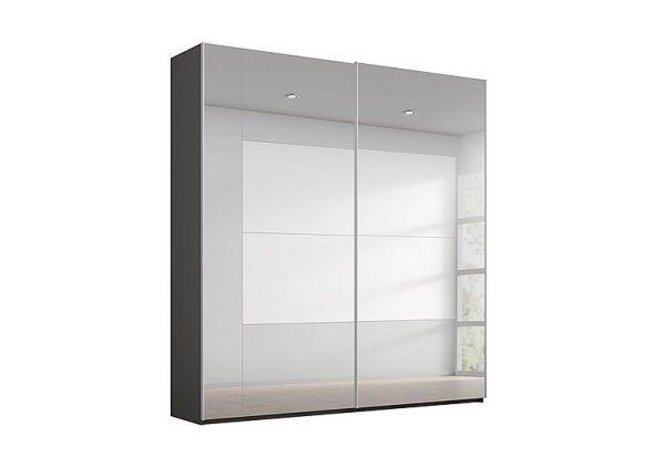 Rauch  Rio 181cm 2 Door Sliding Wardrobe  Graphite | Bed Sava
