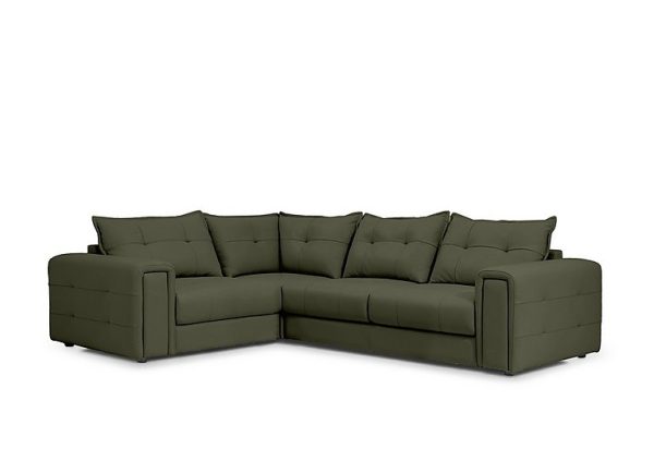 Boutique Goliath Leather Left Hand Facing Corner Sofa with Storage Drawers | Bed Sava