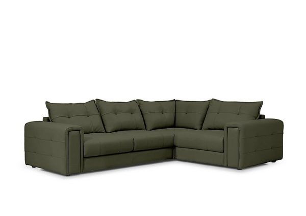Boutique Goliath Leather Right Hand Facing Corner Sofa with Storage Drawers | Bed Sava