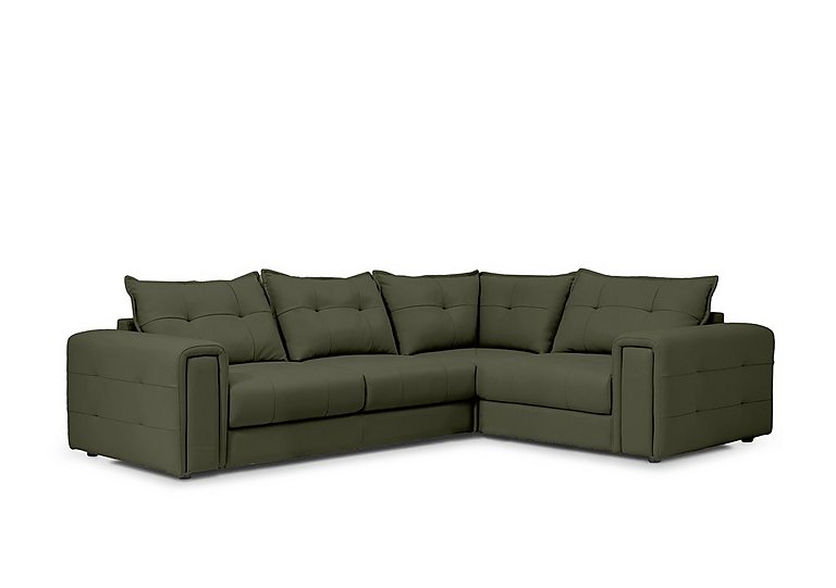 Boutique Goliath Leather Right Hand Facing Corner Sofa with Storage Drawers