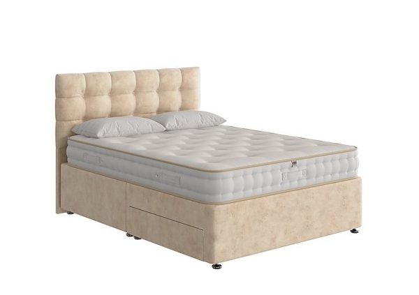 The Handmade Bed Company  Boutique Ortho Divan Set with Continental Drawers  Double  Milano Sand | Bed Sava