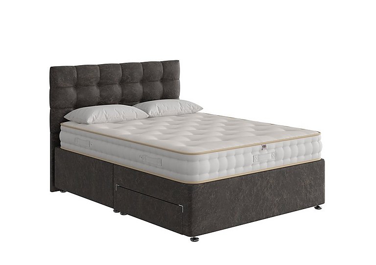 The Handmade Bed Company - Boutique Ortho Divan Set With No Storage - Double - Rhodeo Charcoal