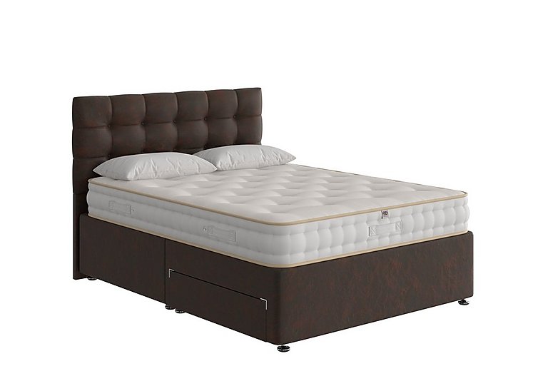 The Handmade Bed Company - Boutique Ortho Divan Set With No Storage - Double - Rhodeo Mahogany