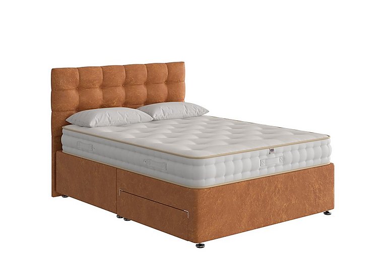 The Handmade Bed Company - Boutique Ortho Divan Set With No Storage - Double - Rhodeo Rust