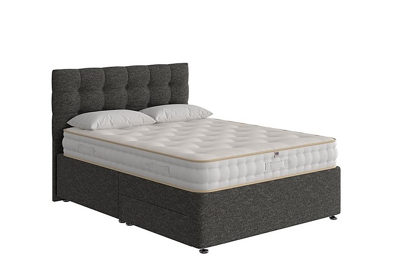 The Handmade Bed Company - Boutique Ortho Divan Set with Continental Drawers - Double - Teddy Charcoal