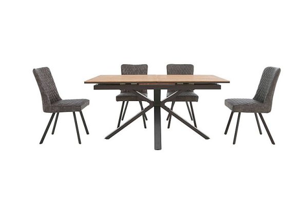 Earth Pop Up Extending Dining Table and 4 Chairs  Graphite | Bed Sava