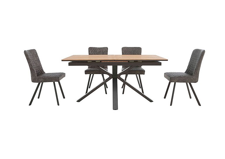 Earth Pop-Up Extending Dining Table and 4 Chairs - Graphite