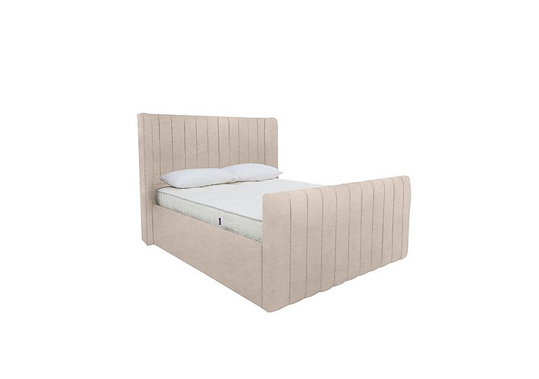 Eira High Foot End Ottoman Bed Frame - Double - Savannah Almond