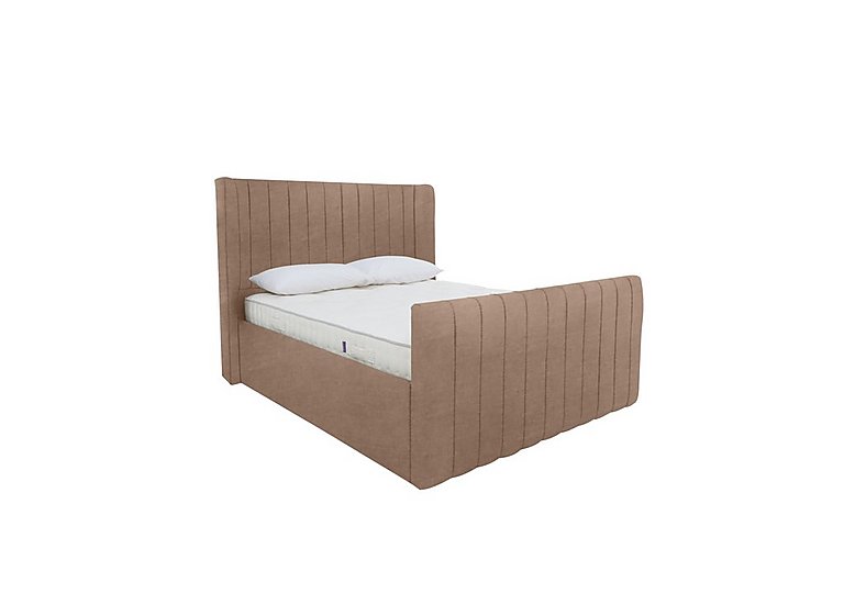 Eira High Foot End Ottoman Bed Frame - Double - Savannah Mocha