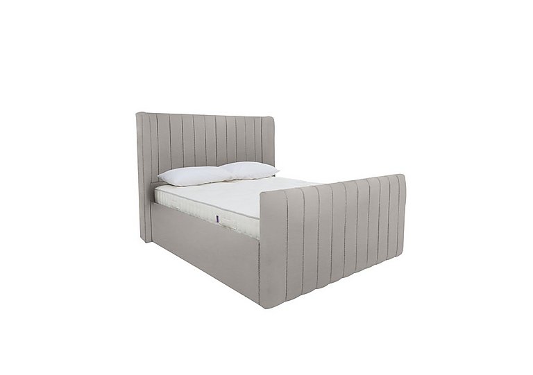 Eira High Foot End Ottoman Bed Frame - Double - Velvet Slate