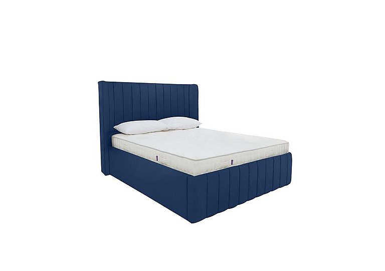 Eira Low Foot End Ottoman Bed Frame - Double - Velvet Navy