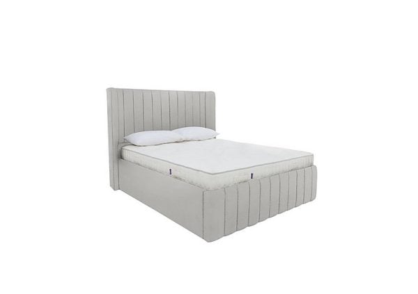 Eira Low Foot End Ottoman Bed Frame  King Size  Velvet Silver | Bed Sava