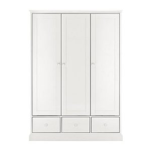 Faye Triple Wardrobe  White | Bed Sava