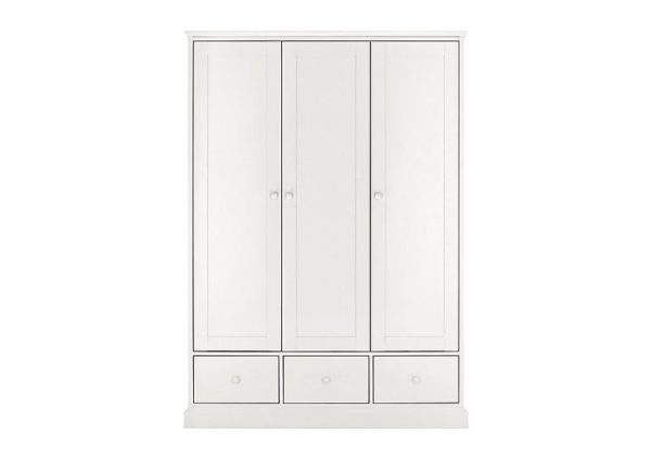 Faye Triple Wardrobe  White | Bed Sava