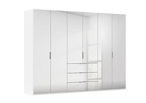 Rauch  Formes 6 Door Bifold Combi Mirror Wardrobe  WhiteWhite Front | Bed Sava