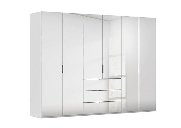Rauch  Formes 6 Door Bifold Combi Mirror Wardrobe  Silk GreySilk Grey Front | Bed Sava