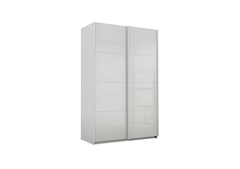 Rauch - Lima 136cm 2 Door Sliding Wardrobe with Glass Front 210cm Tall - Grey
