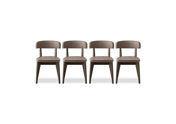 Connubia  Siren Set of 4 Graphite Wooden Leg Dining Chairs  Desert | Bed Sava