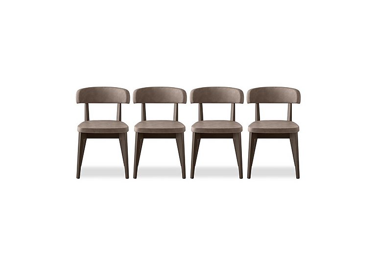 Connubia  Siren Set of 4 Graphite Wooden Leg Dining Chairs  Desert | Bed Sava