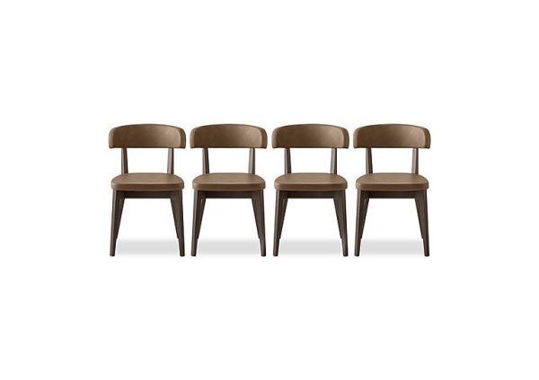 Connubia  Siren Set of 4 Graphite Wooden Leg Dining Chairs  Tobacco | Bed Sava