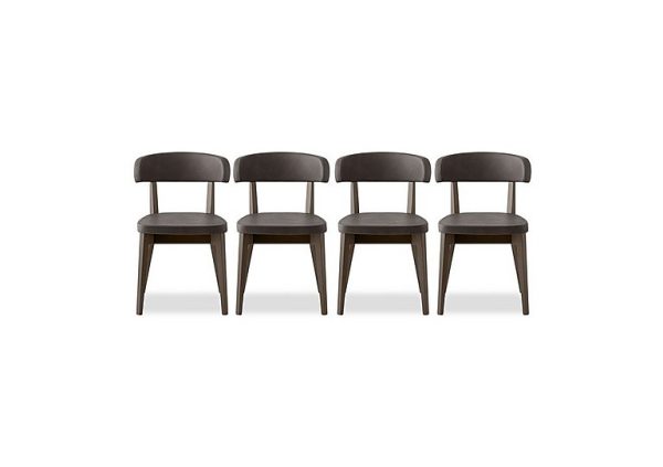 Connubia  Siren Set of 4 Graphite Wooden Leg Dining Chairs | Bed Sava