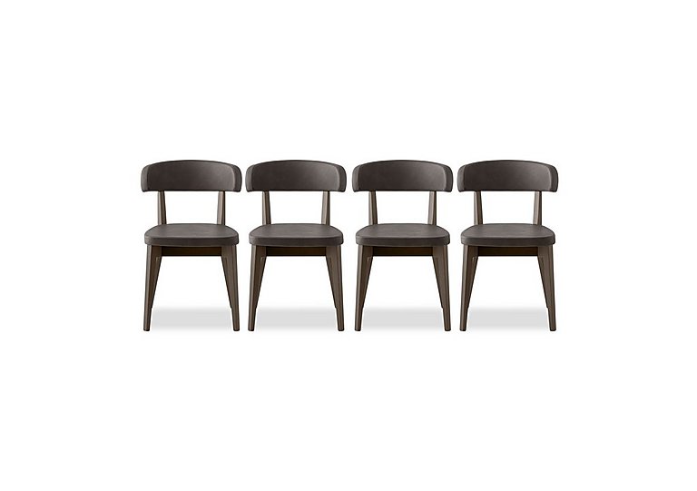 Connubia  Siren Set of 4 Graphite Wooden Leg Dining Chairs | Bed Sava