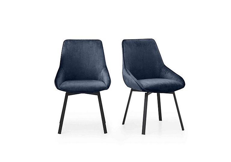 Veja Pair of Swivel Dining Chairs - Blue