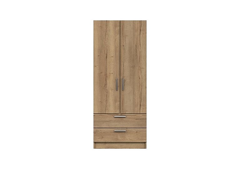 London Bedrooms Waterloo  2 Door 2 Drawer Wardrobe  Natural Rustic Oak | Bed Sava