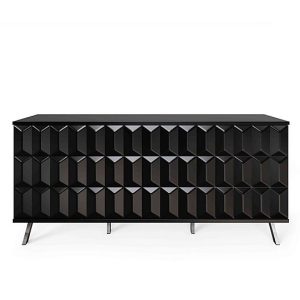 Alpha 3 Door Sideboard with SMART LED Lighting  Black | Bed Sava