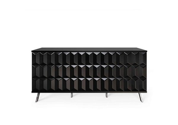 Alpha 3 Door Sideboard with SMART LED Lighting  Black | Bed Sava
