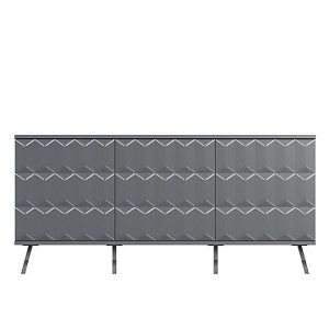 Alpha 3 Door Sideboard with SMART LED Lighting  Grey | Bed Sava