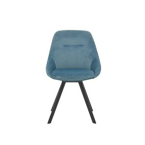 Arctic Swivel Fabric Dining Chair  Blue Velvet | Bed Sava
