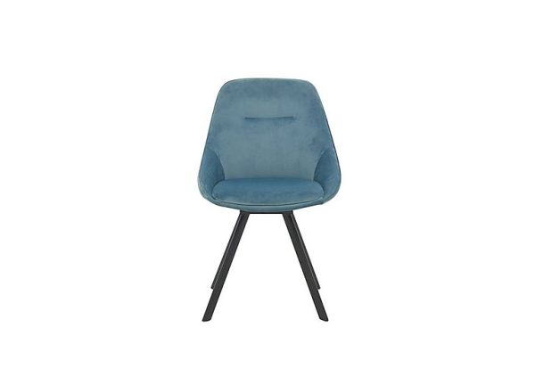 Arctic Swivel Fabric Dining Chair  Blue Velvet | Bed Sava