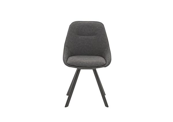 Arctic Swivel Fabric Dining Chair  Dark Grey Faux Suede | Bed Sava